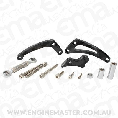 Aeroflow AF64-4004BLK Black SBC Low Mount Alt Brack Left Side Swp Black Kit