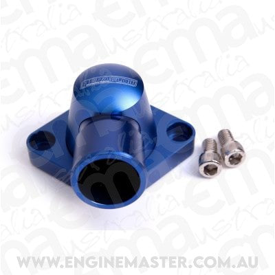 Aeroflow AF64-2034 Billet Thermostat Housing Blue Swivel SBC BBC