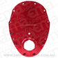 Aeroflow AF64-4350R Sb Chev 350 V6 2 Piece Timing Cover Kit Billet Red