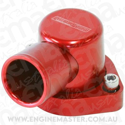 Aeroflow AF64-2039R Billet Thermostat Housing Red 90 Deg suits 302 351C