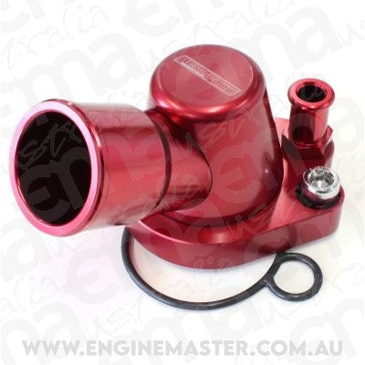Holden 253-308ci V8Engines ( with heater port)Water Neck Style: 45 degree 253 308 Thermostat Housing Red W/Heater Swivel Aeroflow Performance Products AF64-2091R