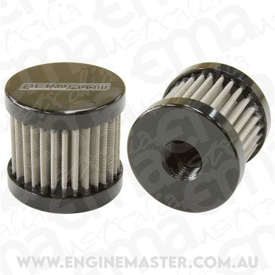 Aeroflow AF77-2003BLK -6AN S/S Billet Breather with Female -6AN Re-Usable