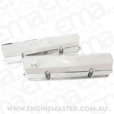 Suit early Holden 253-308 V8 Fabricated Valve Covers Polished Aeroflow Performance Products AF77-5004