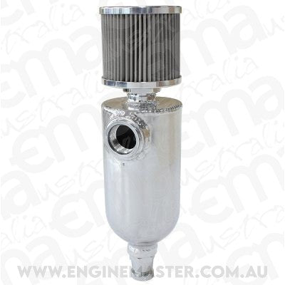 Aeroflow AF77-1028 Universalersal Breather Tank -12ORB6.5x3.5" S/S Billet Breather