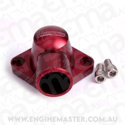 Aeroflow AF64-2034R Billet Thermostat Housing Red Swivel SBC BBC