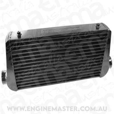 Aeroflow AF90-1001BLK 450 x 300 x 76mm 3" In/Out Aluminium Intercooler Black