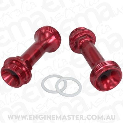 Aeroflow AF59-2137R Replacement Billet Adjustable Fuel Log Legs Suit Adjustable Fuel Log (AF64-2037), 7/8-20" for Holley Carburettors, Red Finish