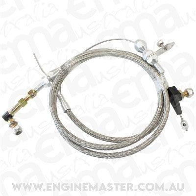 Kickdown Cable With Stainless Steel Cover & Chrome Ends (Suit Crysler Torqueflite 904 Transmission)
