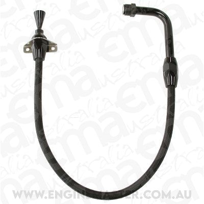 Aeroflow AF72-2503BLK Ford C4 Trans Dipstick In Pan Firewall Mount Black S/S
