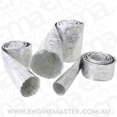 Hose diameters from 1-1/8" to 1.5" Aluminised Sleeve 1-1/8-1-1/2"Silver Finish 3.7M 12Ft Aeroflow Performance Products AF91-5012