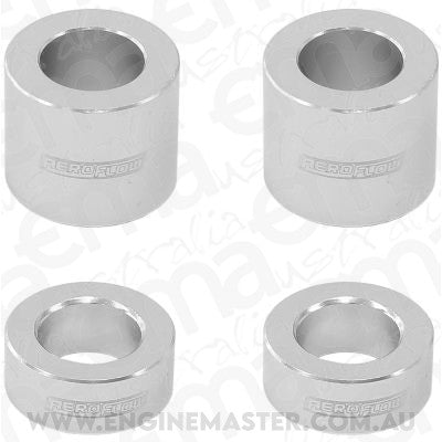 Aeroflow AF64-4376 BILLET BOLT SPACERS M8 SILVER 5/16 PACK OF 4