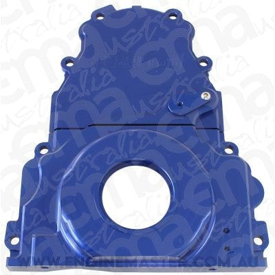 Aeroflow AF64-4361 Holden / Chev LS Billet 2 Piece Timing Cover Blue Anodised