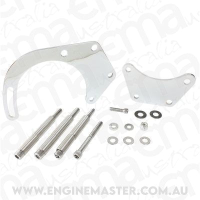 Aeroflow AF64-4016 Low Mount Alt Bracket Chrome B/B Chev with Long Water Pump