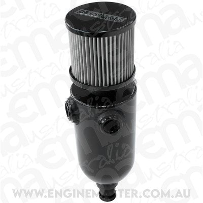 Aeroflow Performance Products AF77-1030BLK Universalersal Breat Tank 2x -8ORB 6.5x3.5" S/S Billet Breather