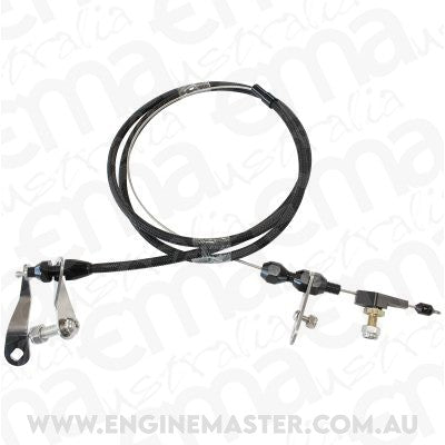 Kickdown Cable With Black Stainless Steel Cover & Black Ends (Suit Ford C6 Transmission)