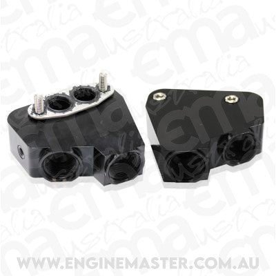 Aeroflow AF64-2084BLK LS Oil Cooler Adapter -10ORB Port S Black Vt-Vz Use 64-2184