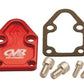 CVR CVRBOP63R Chev SB 262-400 Fuel Pump Block Off Plate Red Billet Alloy