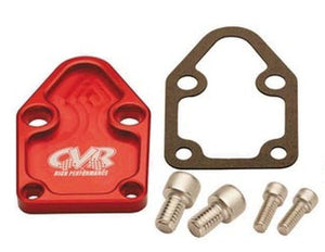 CVR CVRBOP63R Chev SB 262-400 Fuel Pump Block Off Plate Red Billet Alloy