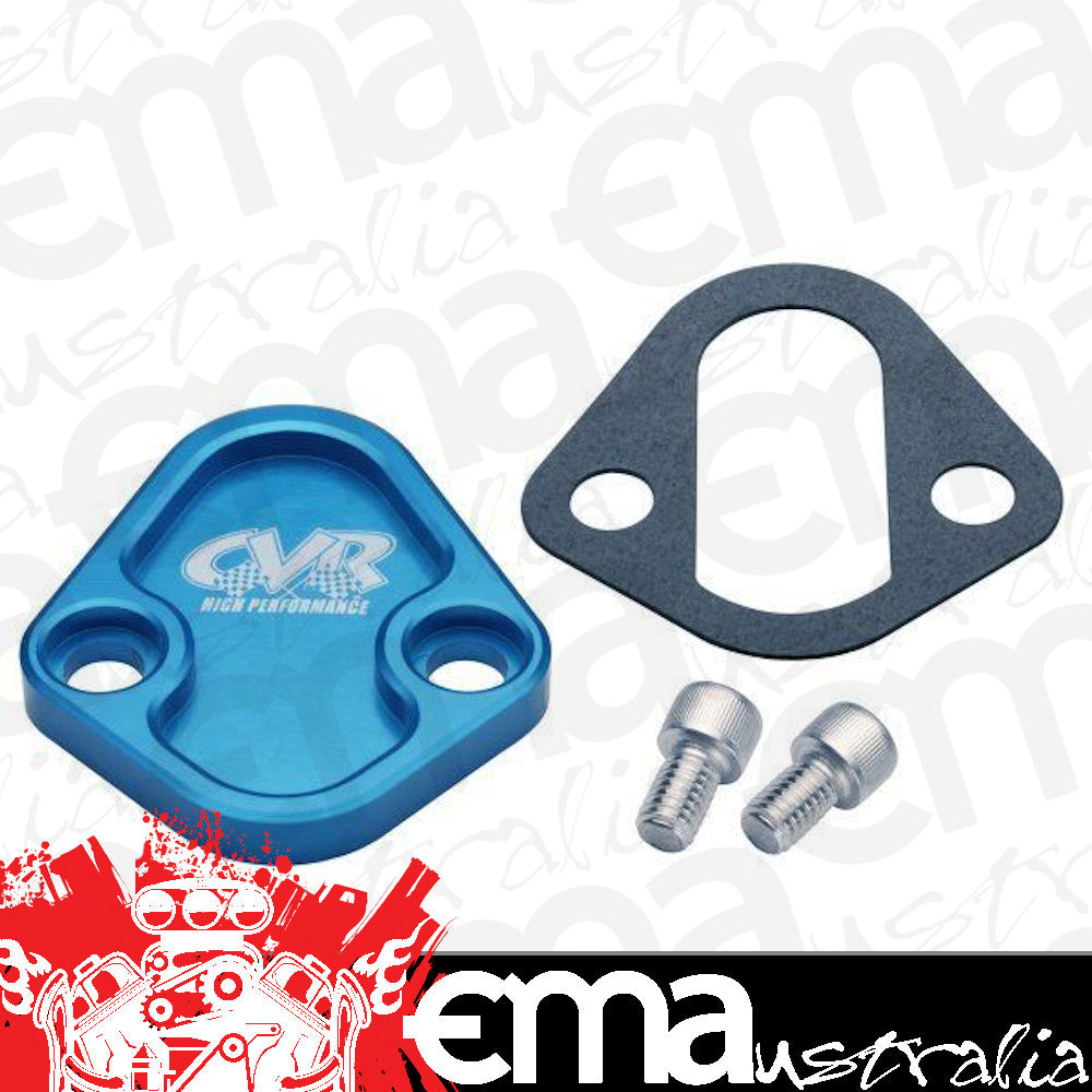 CVR CVRBOP64BL Holden 6 Chev BB Chrysler Ford Fuel Pump Block Off Plate Blue