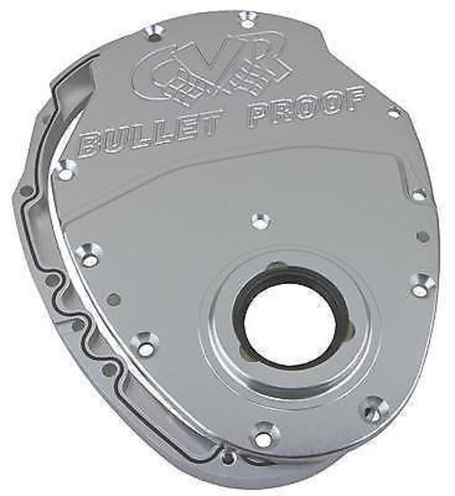 CVR CVRTC2350CL Chev SB V8 Billet Alloy 2 Piece Timing Cover Clear Anodized