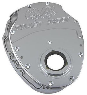 CVR CVRTC2350CL Chev SB V8 Billet Alloy 2 Piece Timing Cover Clear Anodized