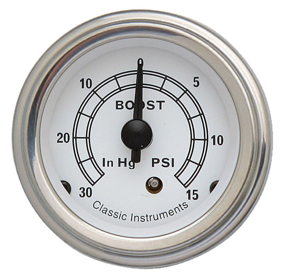 Classic Instruments CW08SLF Classic White - Boost Gauge 2-1/8"
