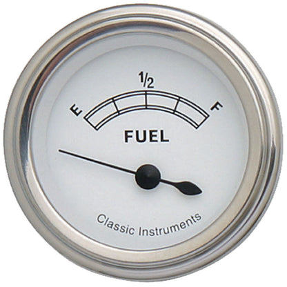 Classic Instruments CW09SLF Classic White - Fuel Gauge 240-33 OHM 2-1/8"