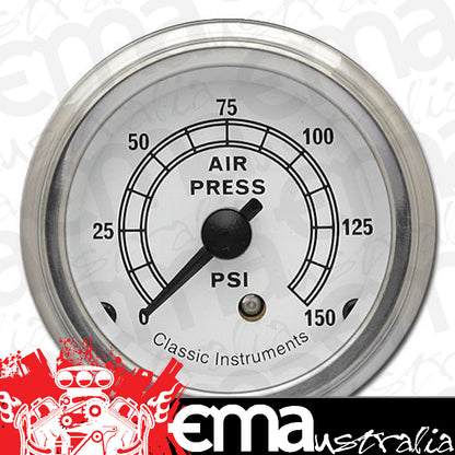 Classic Instruments CW16SLF Classic White - Air Pressure Gauge 2-1/8"