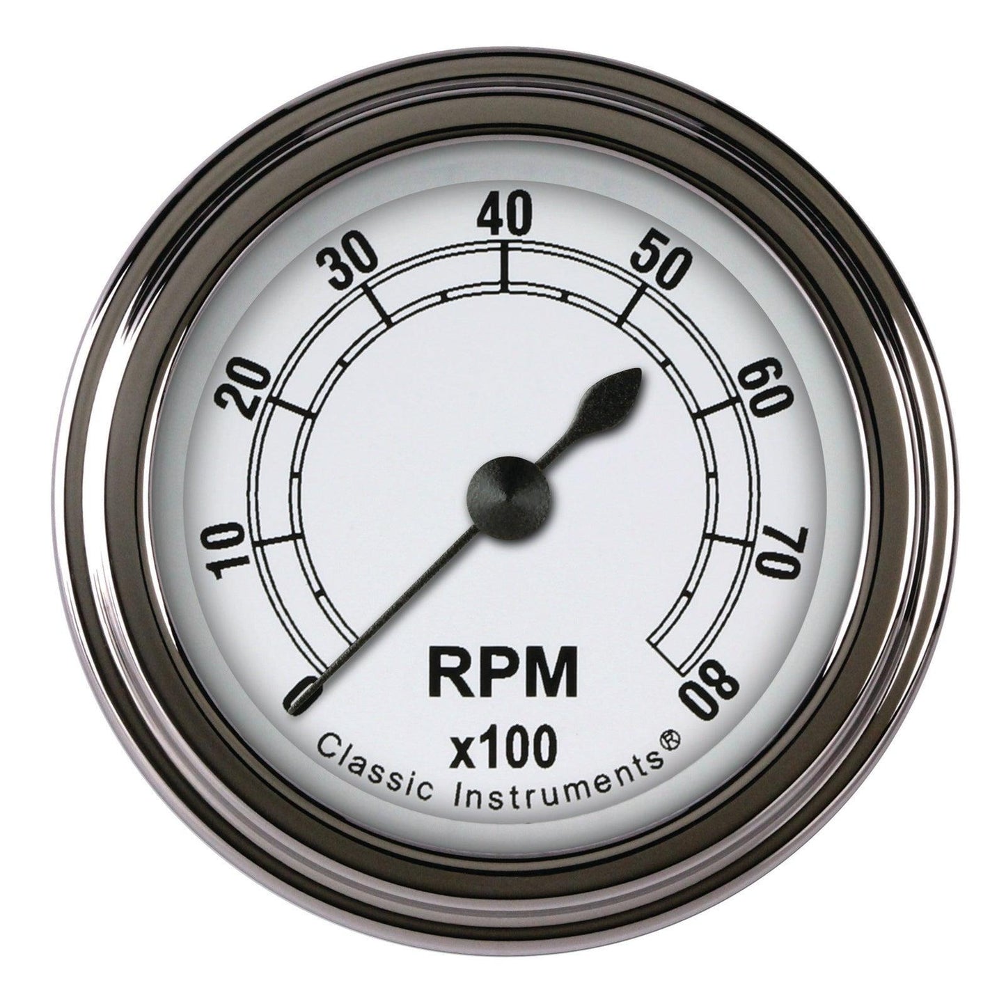 Classic Instruments CW183SLF Classic White 2-1/8" Tachometer