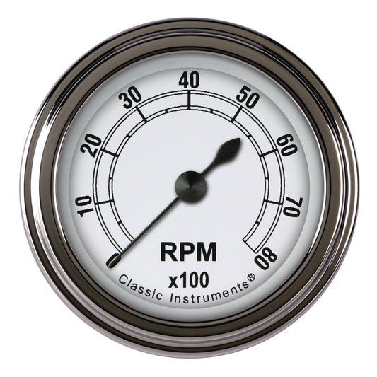 Classic Instruments CW183SLF Classic White 2-1/8" Tachometer