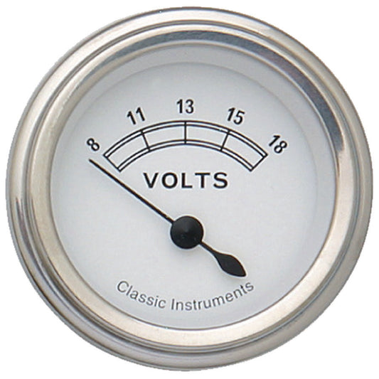 Classic Instruments CW30SLF Classic White - Volt Gauge 2-1/8"