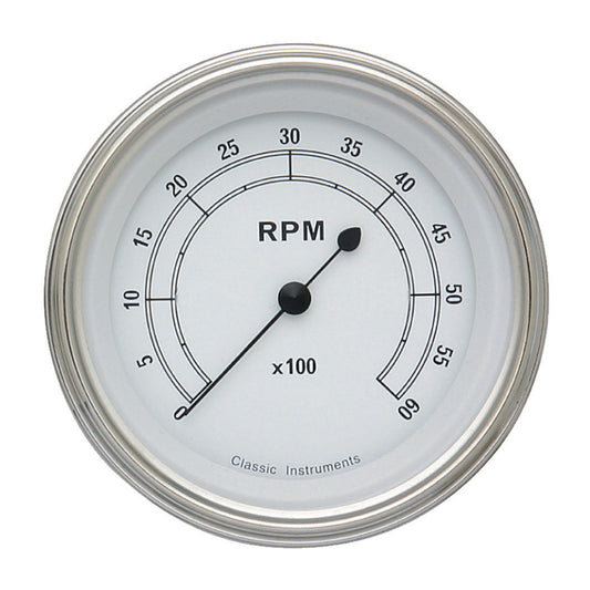 Classic Instruments CW60SLF Classic White - Tachometer 6K RPM 3-3/8"