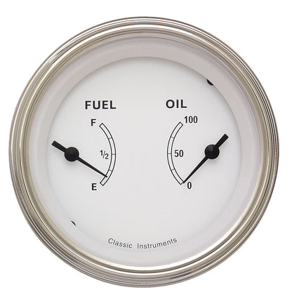 Classic Instruments CW72SLF Classic White - Dual Gauge Oil & Fuel (240-33 OHM)