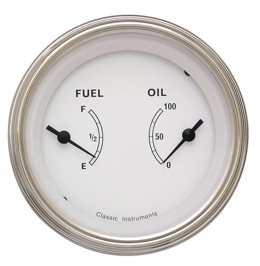 Classic Instruments CW72SLF Classic White - Dual Gauge Oil & Fuel (240-33 OHM)