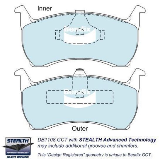 Bendix Brakes DB1108ULT Bendix Ultimate Front Brake Pads For Falcon Ea-Au All Models 88-00