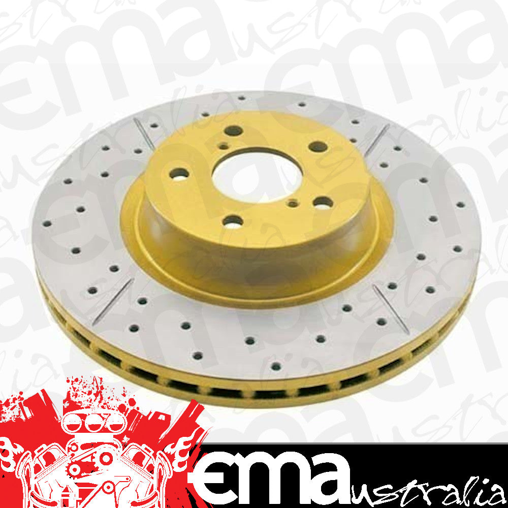 Disc Brakes Australia DBA014X Cross Drilled And Slotted Front Disc Rotor Holden Hq-Hj Hx-Hz Wb Utility/Panel Van Torana A9X