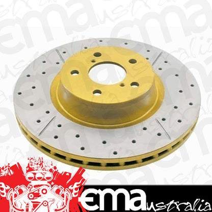 Disc Brakes Australia DBA014X Cross Drilled And Slotted Front Disc Rotor Holden Hq-Hj Hx-Hz Wb Utility/Panel Van Torana A9X