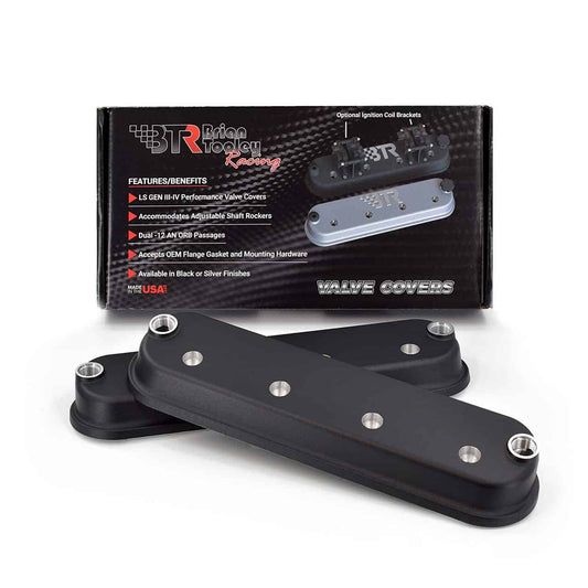 Brian Tooley Racing BTR-VCA-03-BLK LS Valve Covers (No Coils)Black No Logo