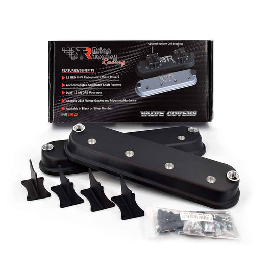 Brian Tooley Racing BTR-VCA-03-BLK-CM LS Valve Covers Black (No Logo)