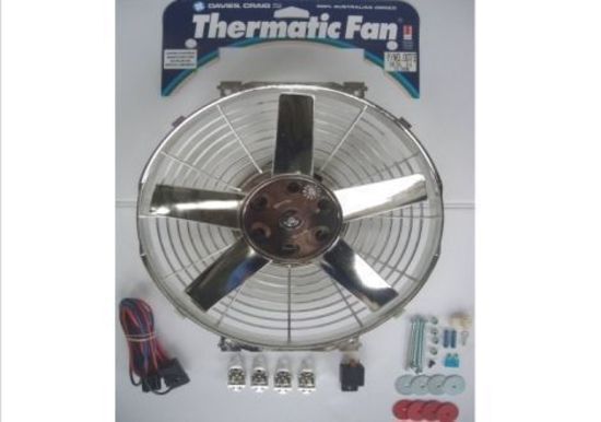 Davies Craig DC0073 14" Chrome Thermo Fan & Wiring 12V