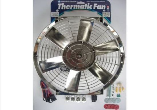 Davies Craig DC0074 16" Chrome Thermo Fan & Wiring 12V