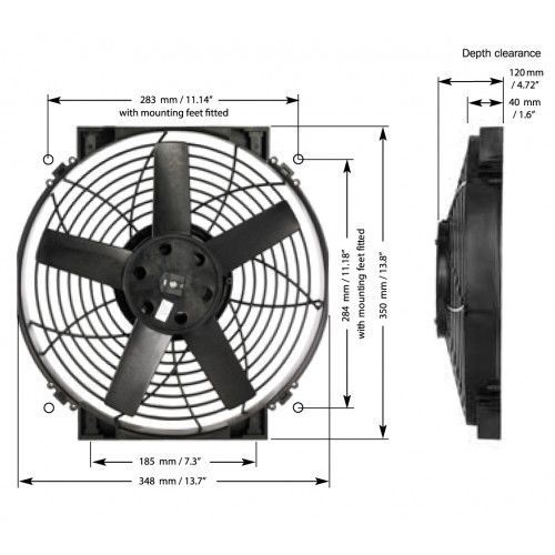 Davies Craig DC0140 14" Brushless Thermatic Fan 12V One Directional 1021 Cfm