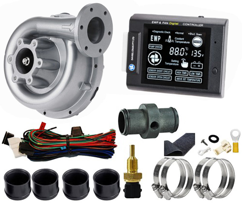 Davies Craig DC8990 EWP & LCD Controller Kit Aluminium Electric Water Pump - 130 Litres/Min Engines 6-8 Cyl Over 400 Hp & Heavy Duty 4Wd'S