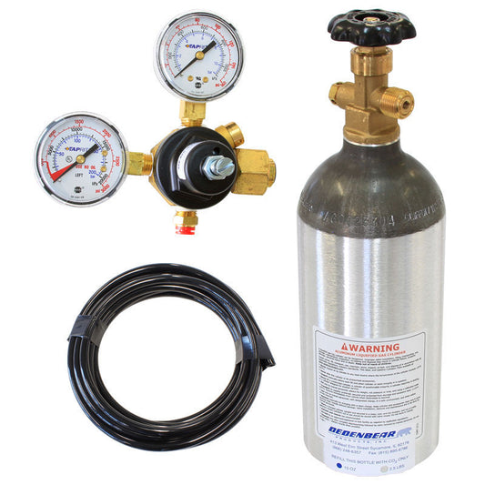 Dedenbear DE-AB25K Dedenbear Co-2 Bottle Kit Inc. 2.5 Lb. Bottle Valve Regulator Tubing