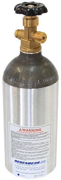 Dedenbear DE-AB25V Dedenbear Aluminium Co-2 Bottle 2.5 Pounds w/ Valve