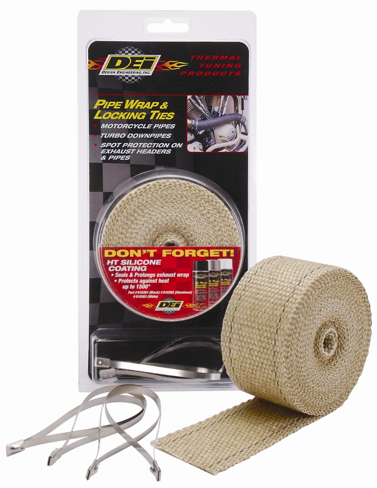 DEI Design Engineering DEI010122 Pipe Wrap & Ties Kit 2" x 25ft Tan