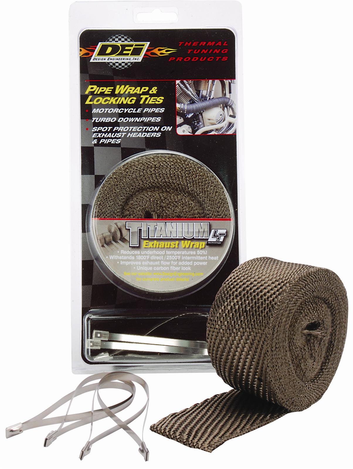 DEI Design Engineering DEI010123 Pipe Wrap & Ties Kit 2" x 25ft Titanium