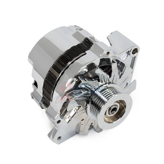 CHEV CS130 CHROME ALTERNATOR 160 AMP WITH 6 RIB SERPENTINE PULLEY (EMA-3905)