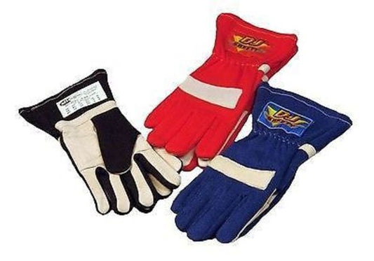 DJ Safety DJ022033 2 Layer SFI 3.3/5 Racing GlOves Medium Nomex & Leather Blue