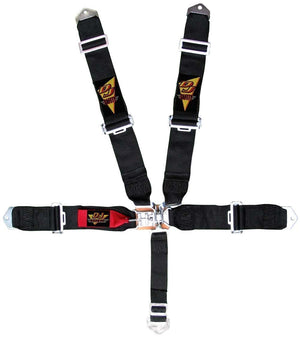 DJ Safety DJ333930-LG 5 Point 3" Latch Type Racing Harness Black SFI 16.1